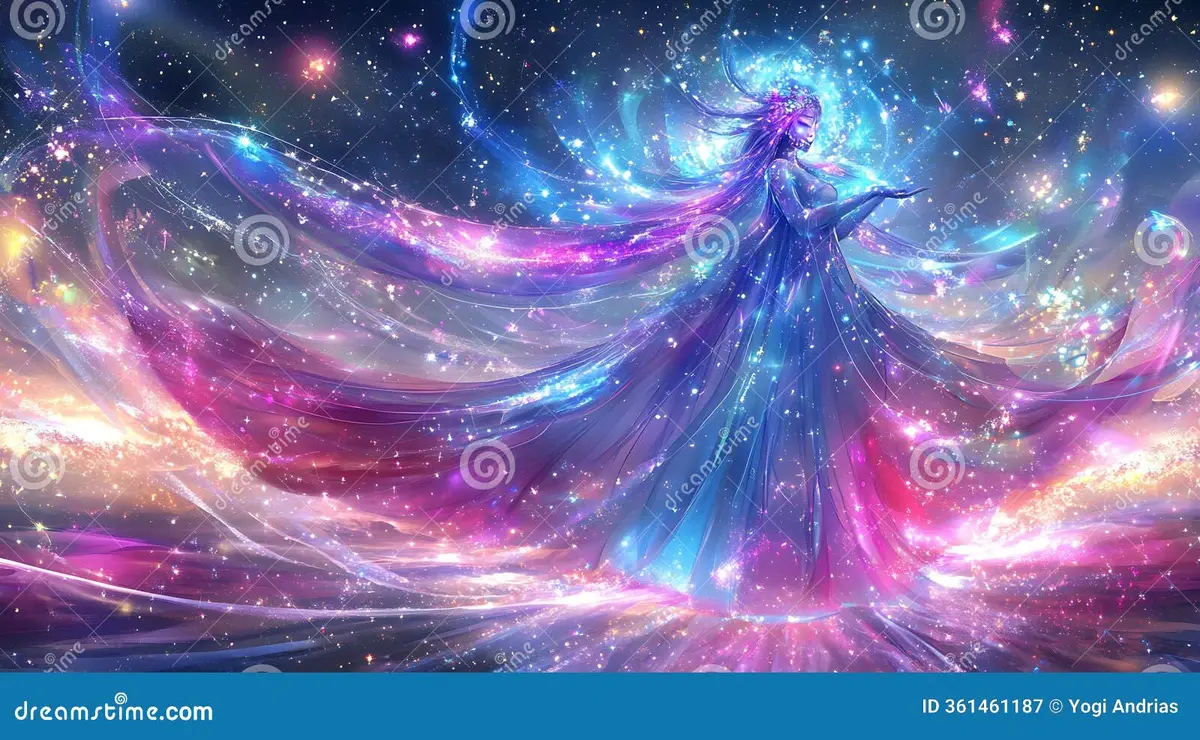 在线赌场星空女神幻想插画